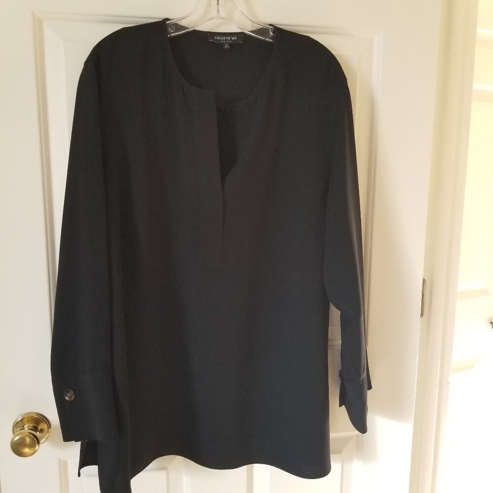 LAFYETTE 148 NEW  YORK  DARK NAVY BLUE BLOUSE 1x